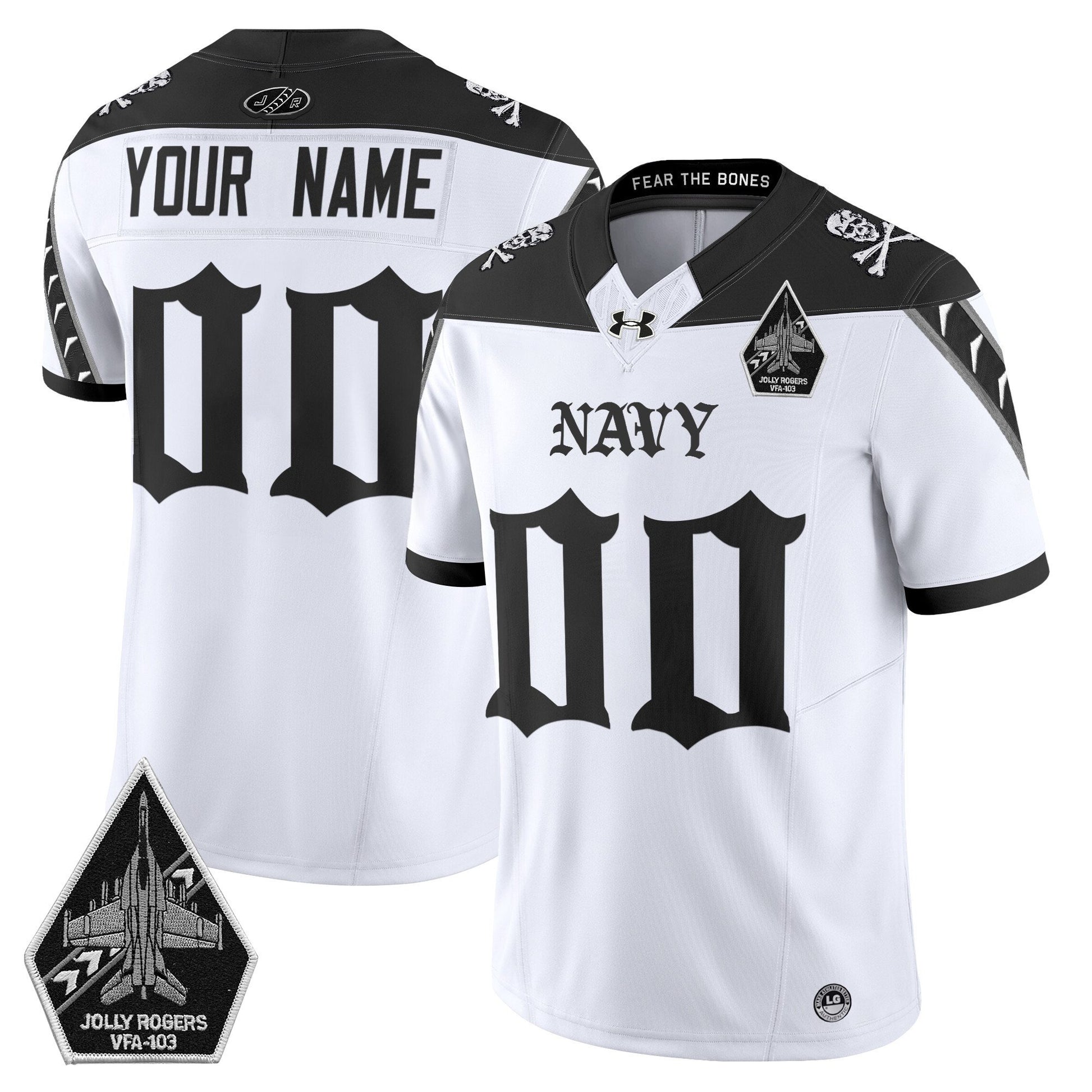 Navy Midshipmen 'Jolly Rogers: Gothic Squadron Edition' Vapor Limited Custom Jersey - All Stitched