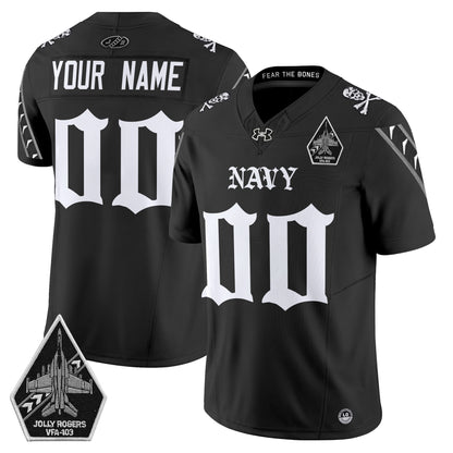 Navy Midshipmen 'Jolly Rogers: Gothic Squadron Edition' Vapor Limited Custom Jersey - All Stitched