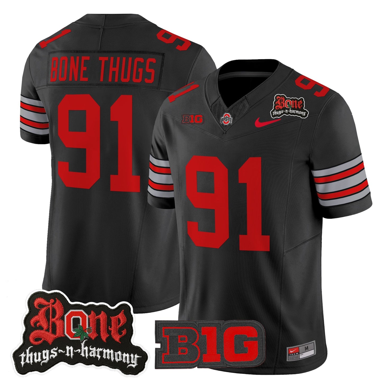 Men's Ohio State Buckeyes x Bone Thugs-N-Harmony Vapor Limited Jersey - Heritage Stripe Edition - All Stitched