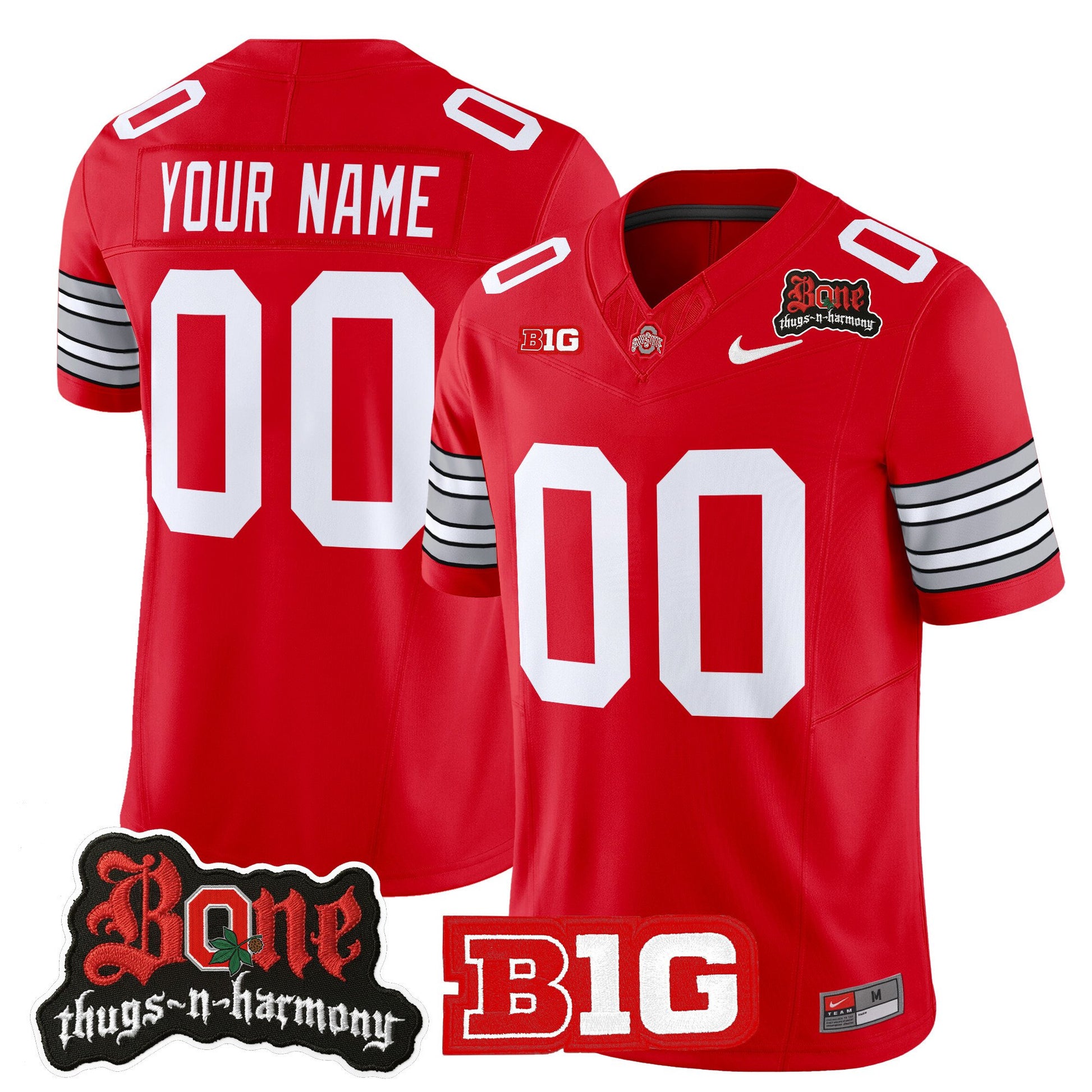 Ohio State Buckeyes x Bone Thugs-N-Harmony Vapor Limited Custom Jersey - Heritage Stripe Edition - All Stitched