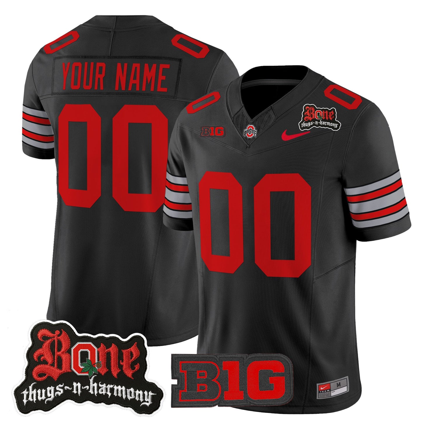Ohio State Buckeyes x Bone Thugs-N-Harmony Vapor Limited Custom Jersey - Heritage Stripe Edition - All Stitched