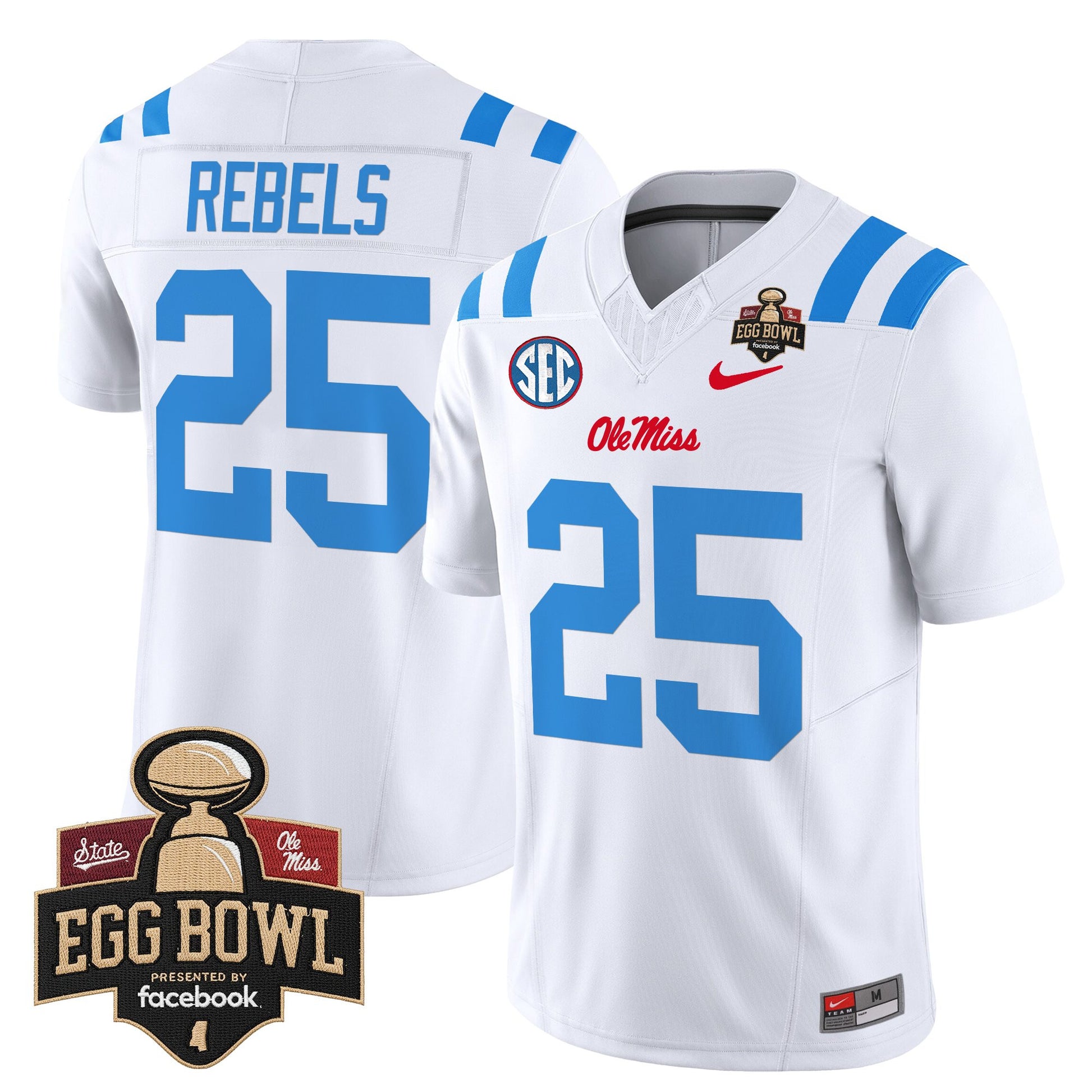 Men's Ole Miss Rebels 2025 Egg Bowl Vapor Limited Jersey - All Stitched