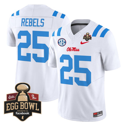 Men's Ole Miss Rebels 2025 Egg Bowl Vapor Limited Jersey - All Stitched