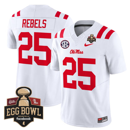 Men's Ole Miss Rebels 2025 Egg Bowl Vapor Limited Jersey - All Stitched