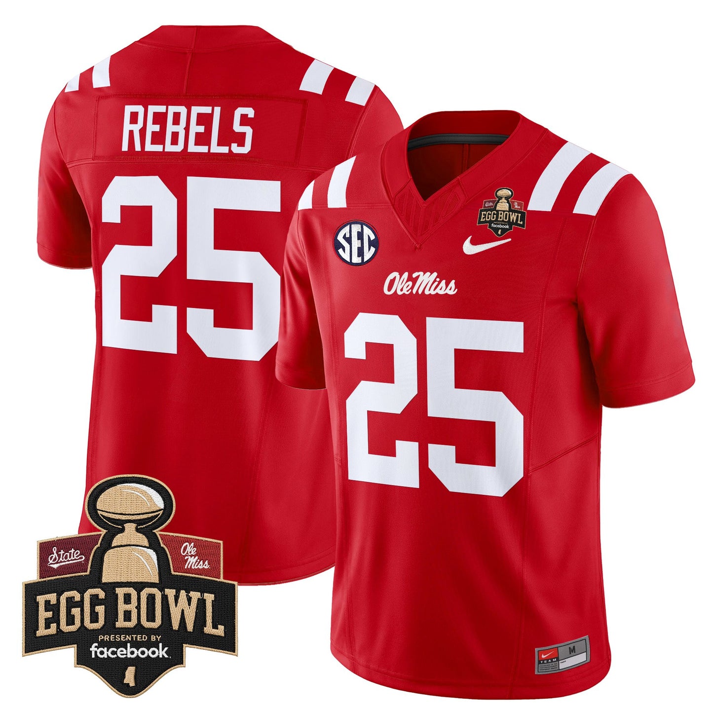 Men's Ole Miss Rebels 2025 Egg Bowl Vapor Limited Jersey - All Stitched