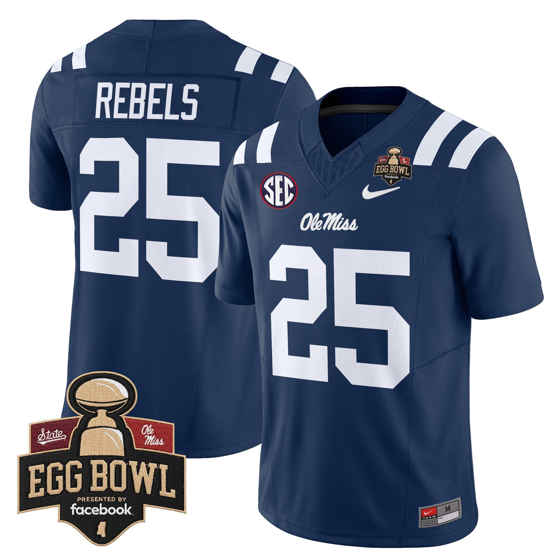 Men's Ole Miss Rebels 2025 Egg Bowl Vapor Limited Jersey - All Stitched