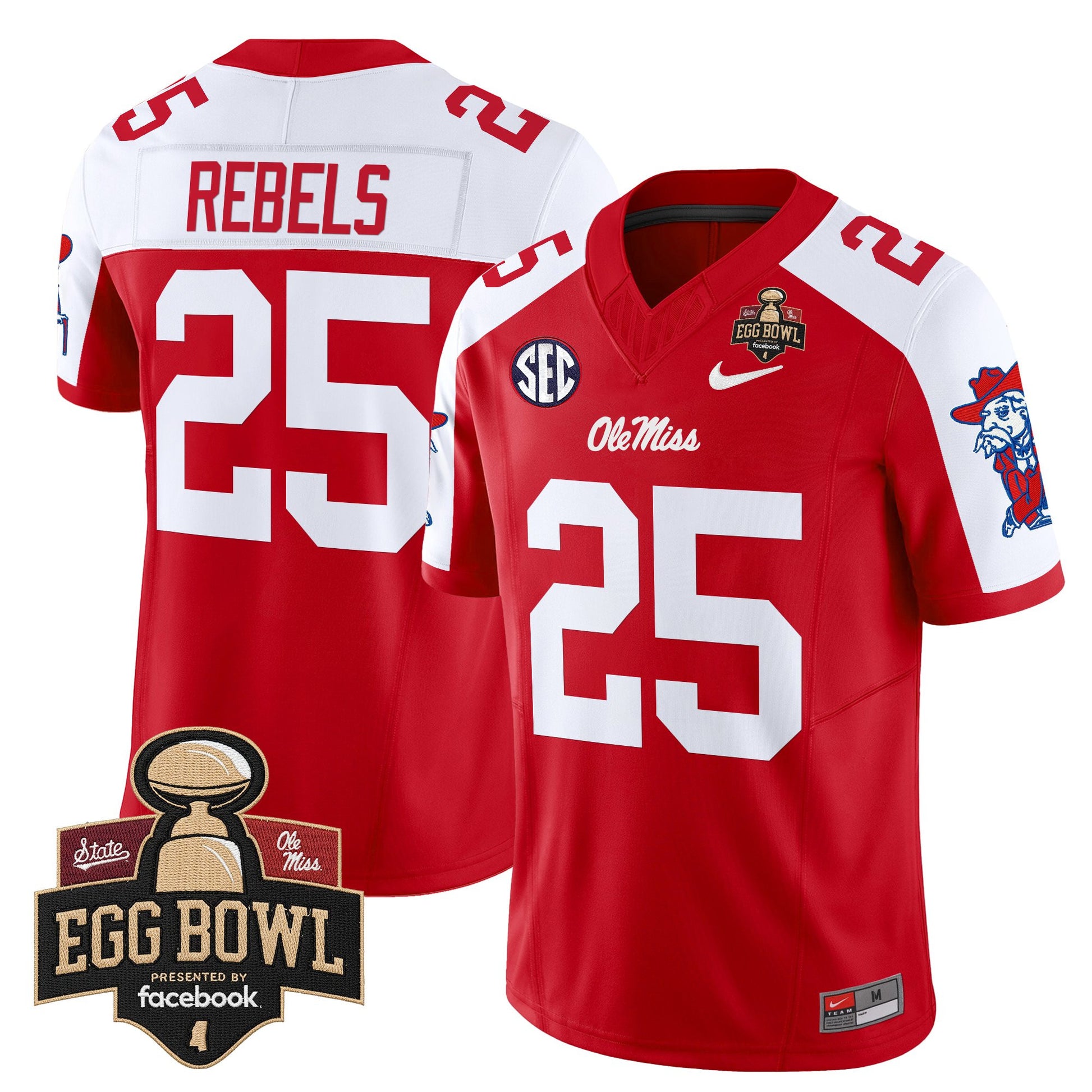 Men's Ole Miss Rebels 2025 Egg Bowl Vapor Limited Jersey - All Stitched