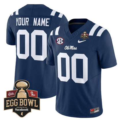 Ole Miss Rebels 2025 Egg Bowl Vapor Limited Custom Jersey - All Stitched