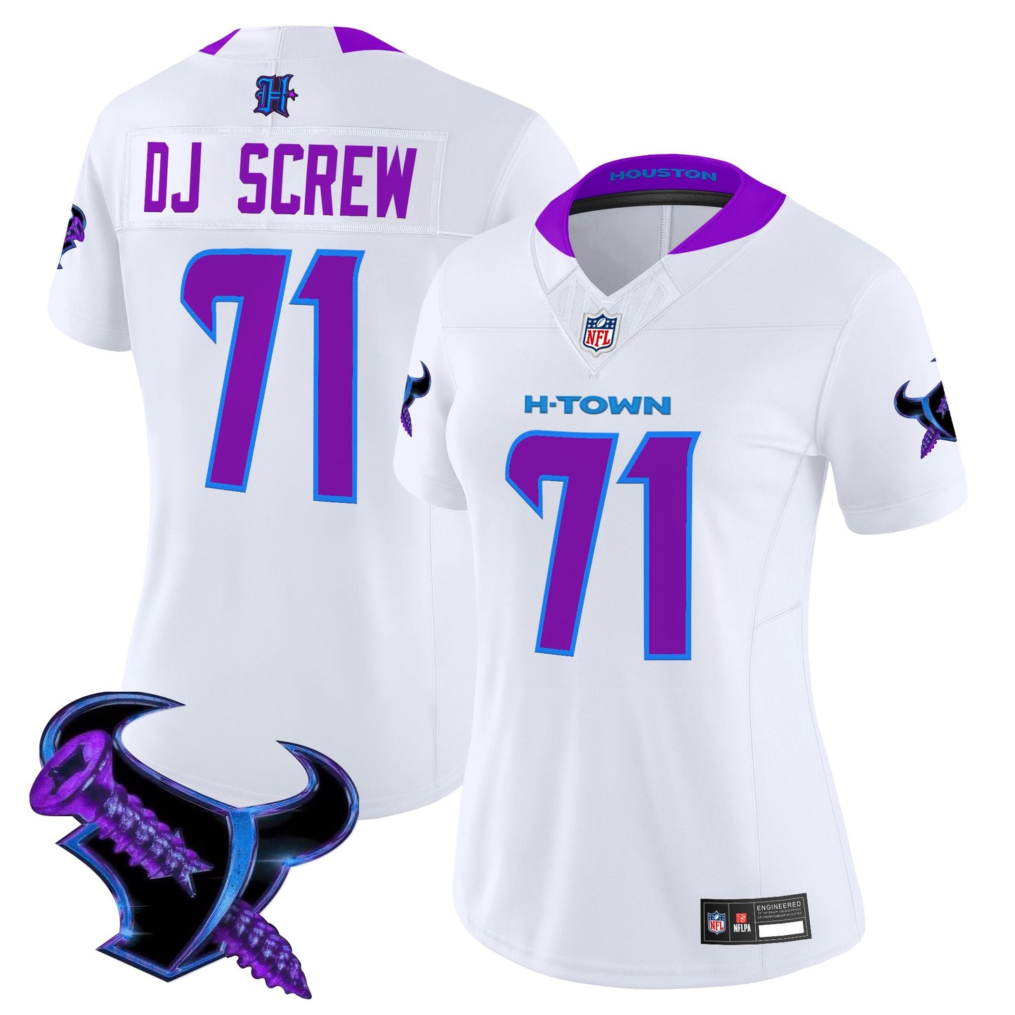 Women's Houston Texans 2025 DJ Screw Vapor Limited Jersey - All Stitched