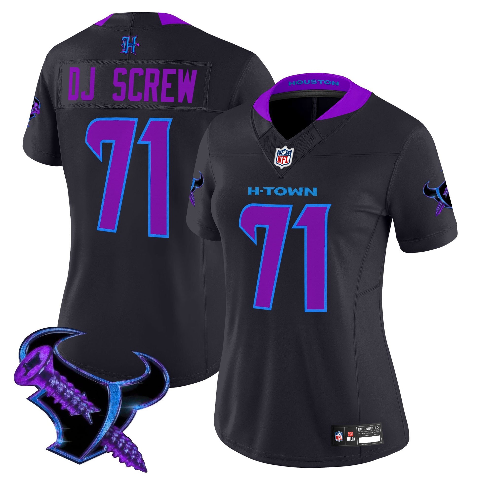 Women's Houston Texans 2025 DJ Screw Vapor Limited Jersey - All Stitched
