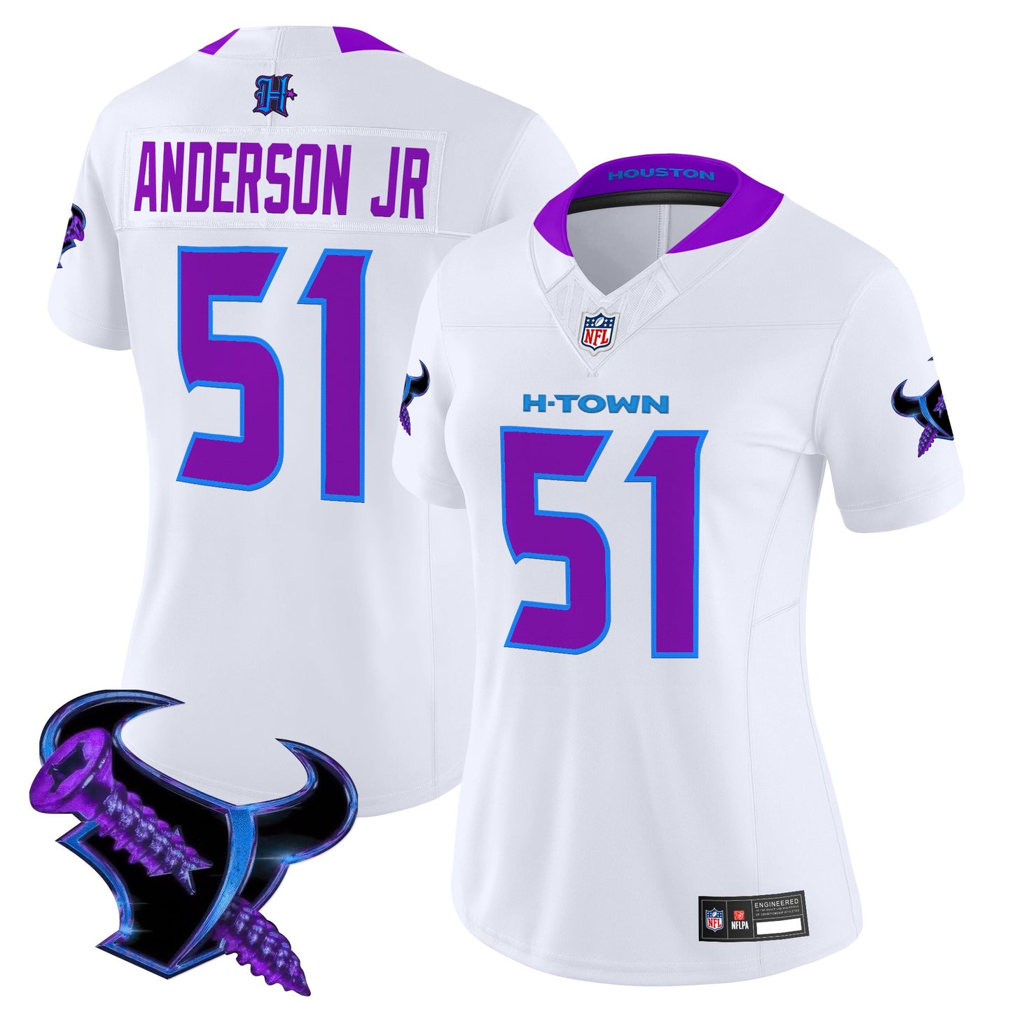 Women's Houston Texans 2025 DJ Screw Vapor Limited Jersey - All Stitched