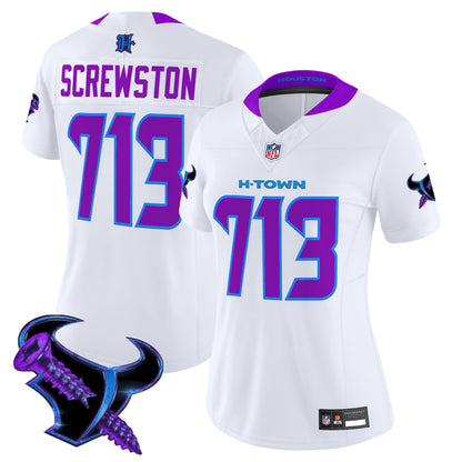 Women's Houston Texans 2025 DJ Screw Vapor Limited Jersey - All Stitched