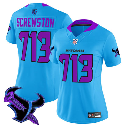 Women's Houston Texans 2025 DJ Screw Vapor Limited Jersey - All Stitched