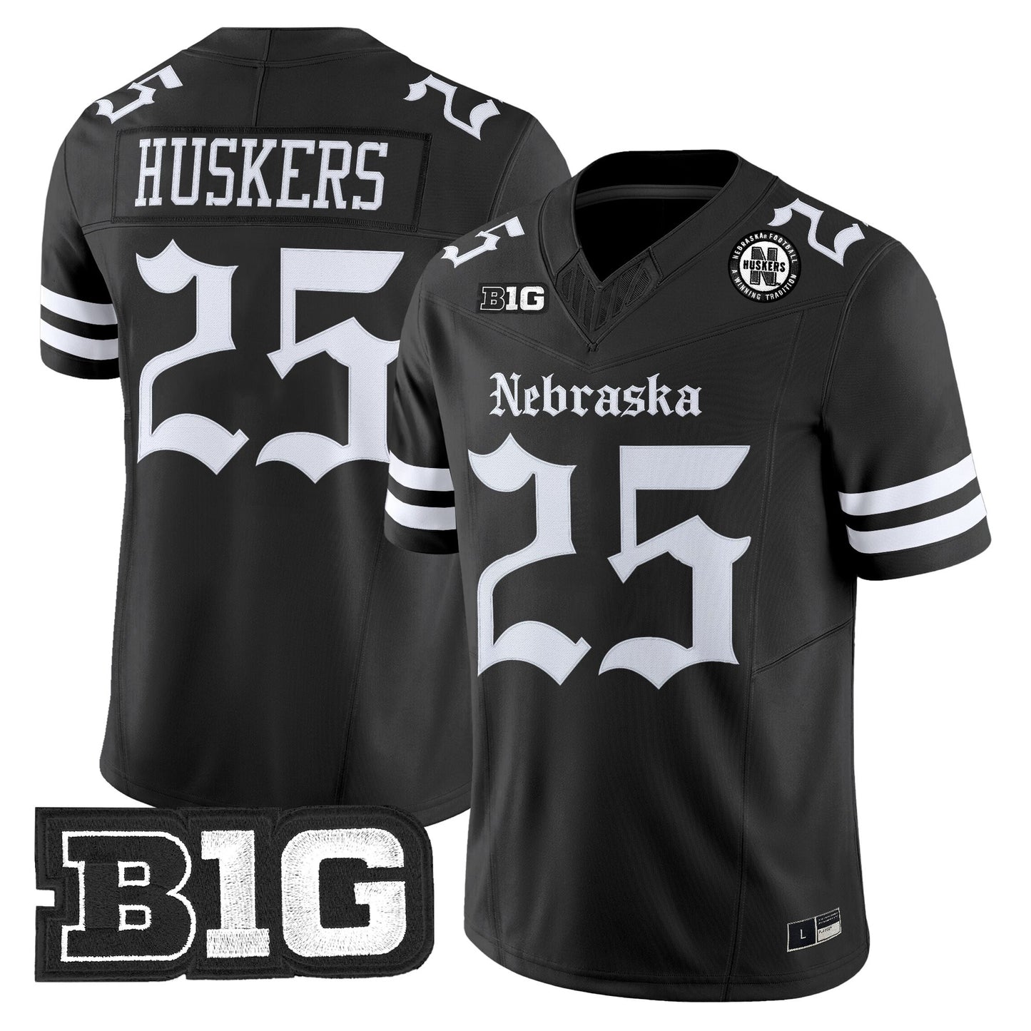 Men's Nebraska Cornhuskers 'Gothic Edition' Vapor Limited Jersey - All Stitched
