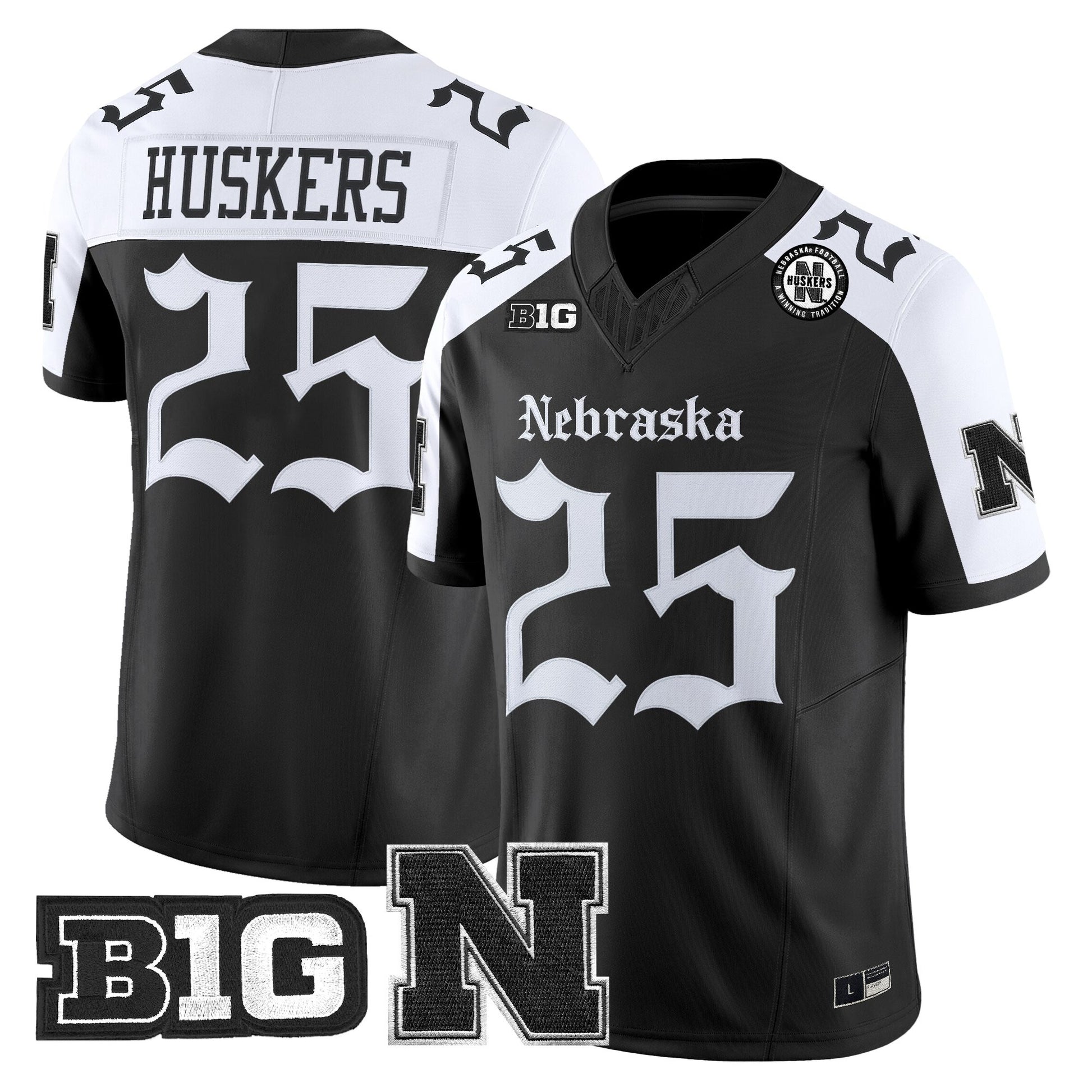 Men's Nebraska Cornhuskers 'Gothic Edition' Vapor Limited Jersey - All Stitched