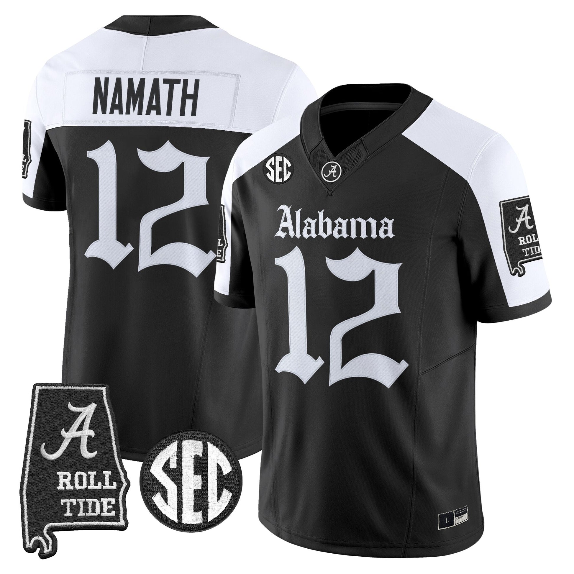 Men's Alabama Crimson Tide 'Gothic Edition' Vapor Limited Jersey - Alabama Map - All Stitched