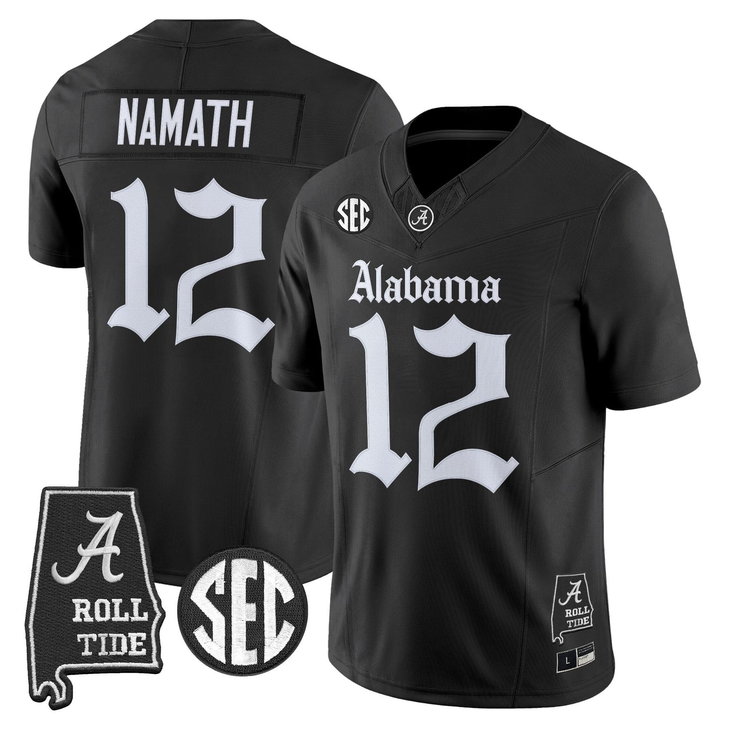 Men's Alabama Crimson Tide 'Gothic Edition' Vapor Limited Jersey - Alabama Map - All Stitched