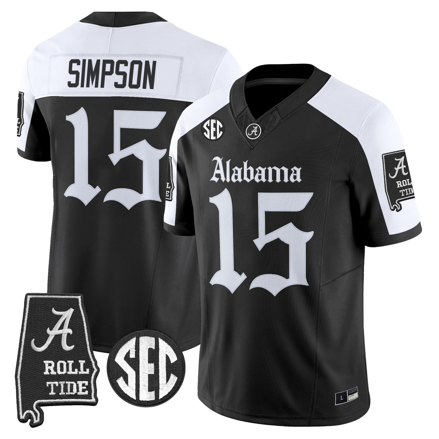 Men's Alabama Crimson Tide 'Gothic Edition' Vapor Limited Jersey - Alabama Map - All Stitched