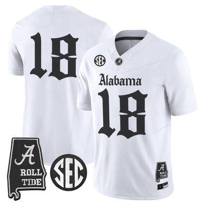 Men's Alabama Crimson Tide 'Gothic Edition' Vapor Limited Jersey - Alabama Map - All Stitched