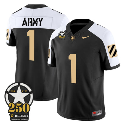 Men's Army Black Knights 250th Anniversary Patch Vapor Limited Jersey - All Stitched