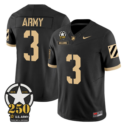 Men's Army Black Knights 250th Anniversary Patch Vapor Limited Jersey - All Stitched