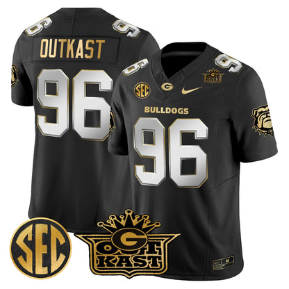 Men's Outkast x Georgia Bulldogs Gold Vapor Limited Jersey - All stitched