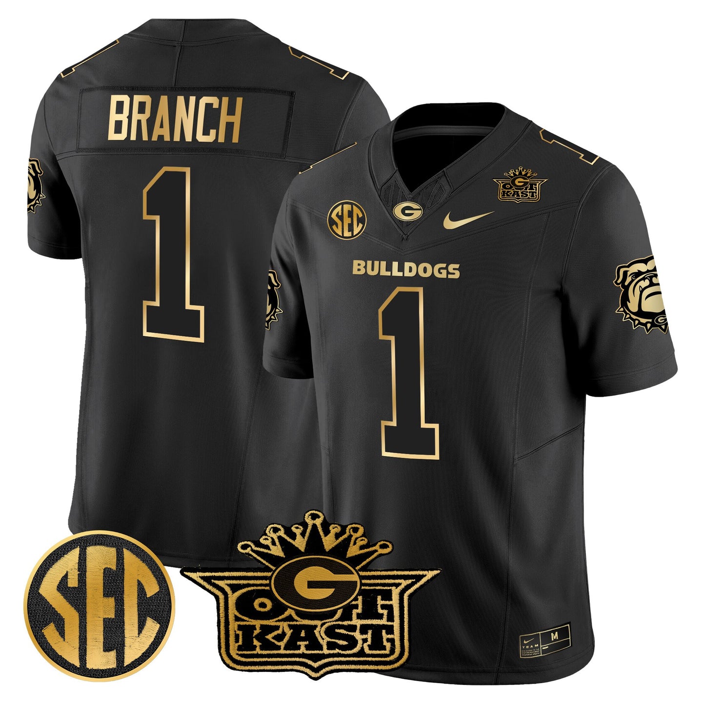 Men's Outkast x Georgia Bulldogs Gold Vapor Limited Jersey - All stitched