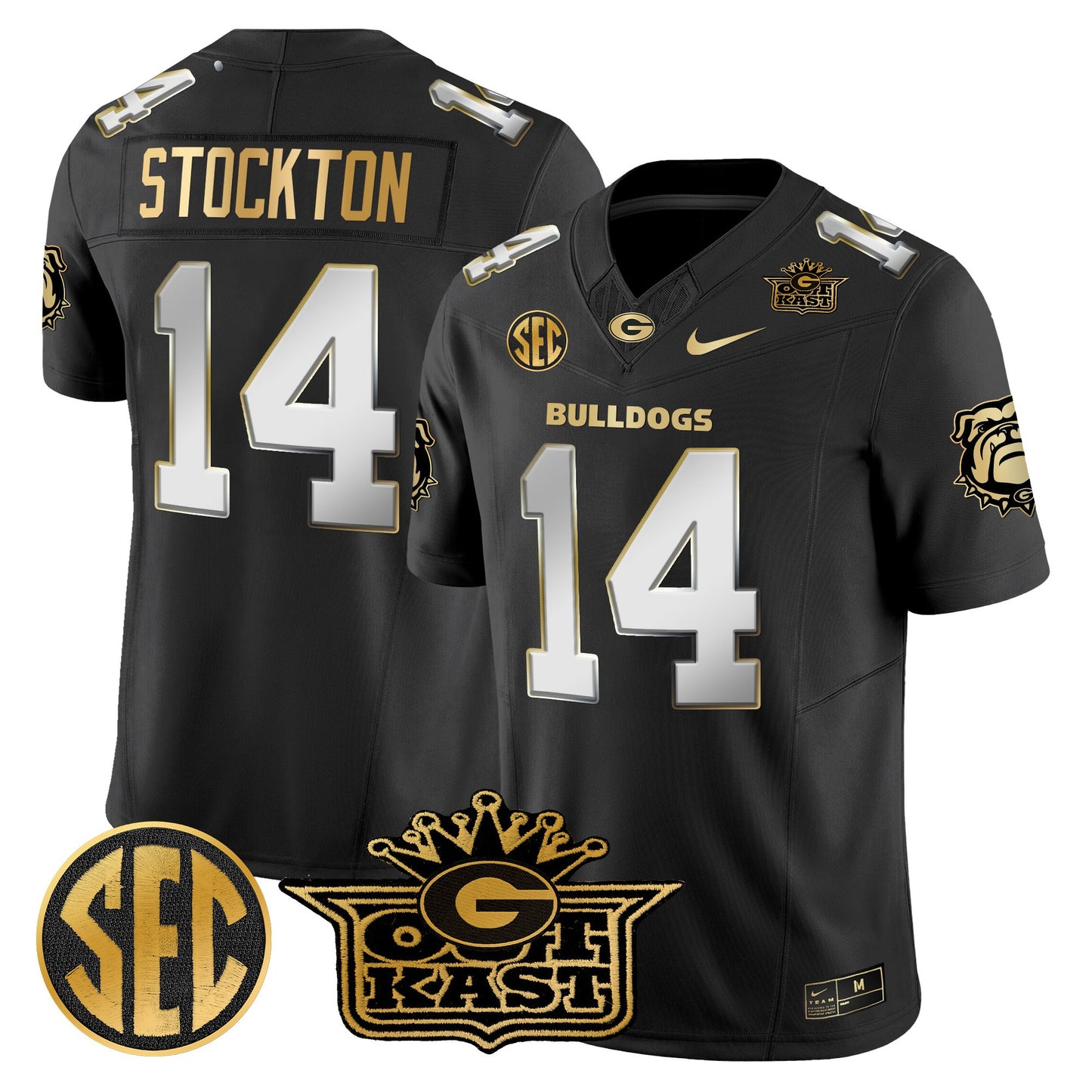 Men's Outkast x Georgia Bulldogs Gold Vapor Limited Jersey - All stitched