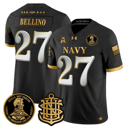 Men's Navy Midshipmen 250th Anniversary Gold Vapor Limited Jersey - All Stitched