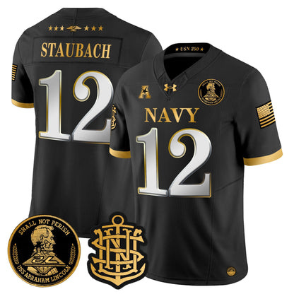 Men's Navy Midshipmen 250th Anniversary Gold Vapor Limited Jersey - All Stitched