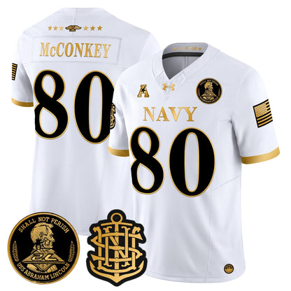 Men's Navy Midshipmen 250th Anniversary Gold Vapor Limited Jersey - All Stitched
