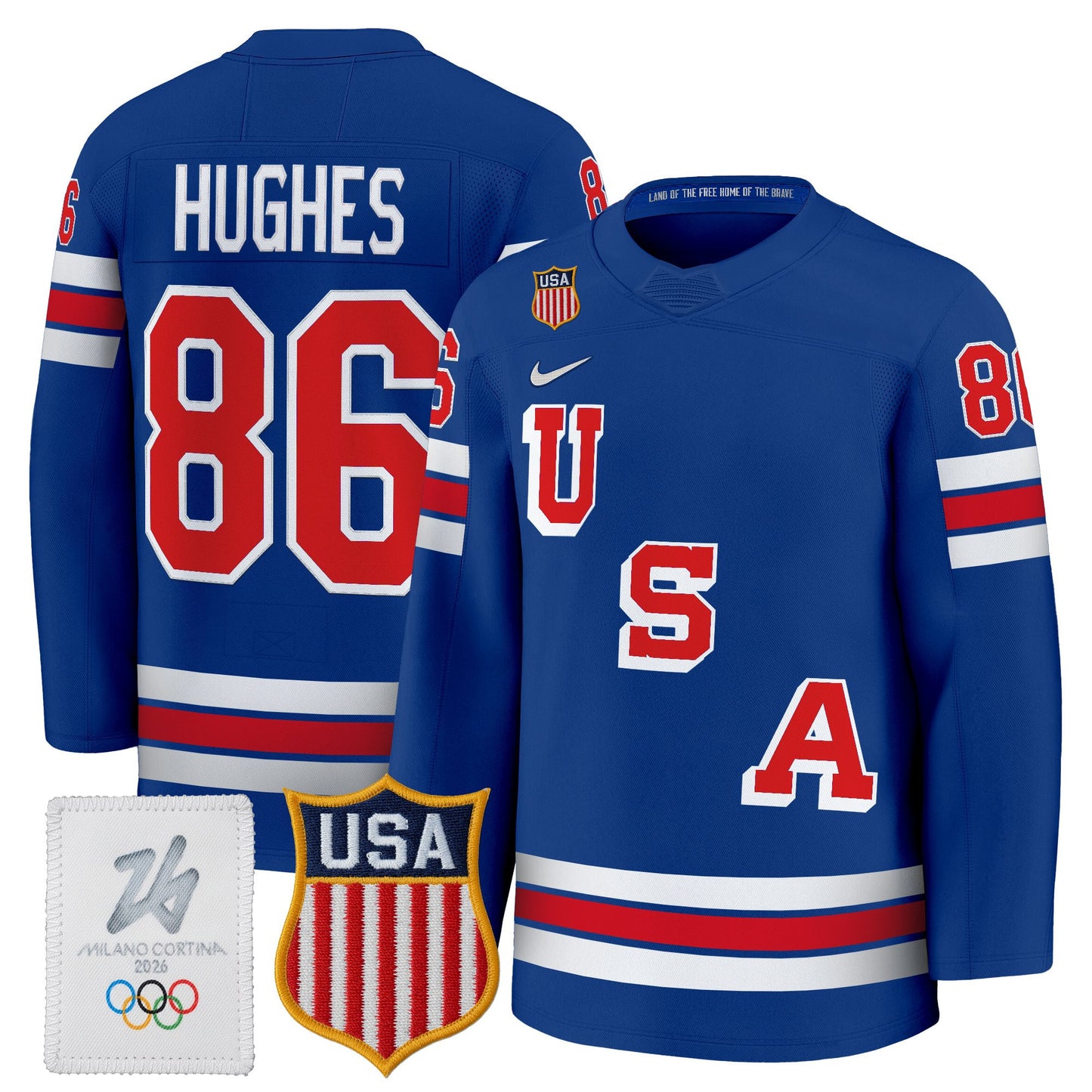 Men's 2026 USA Olympic Premium Hockey Jersey - All Stitched