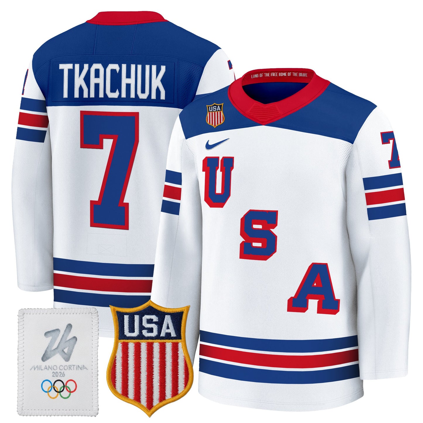 Men's 2026 USA Olympic Premium Hockey Jersey - All Stitched