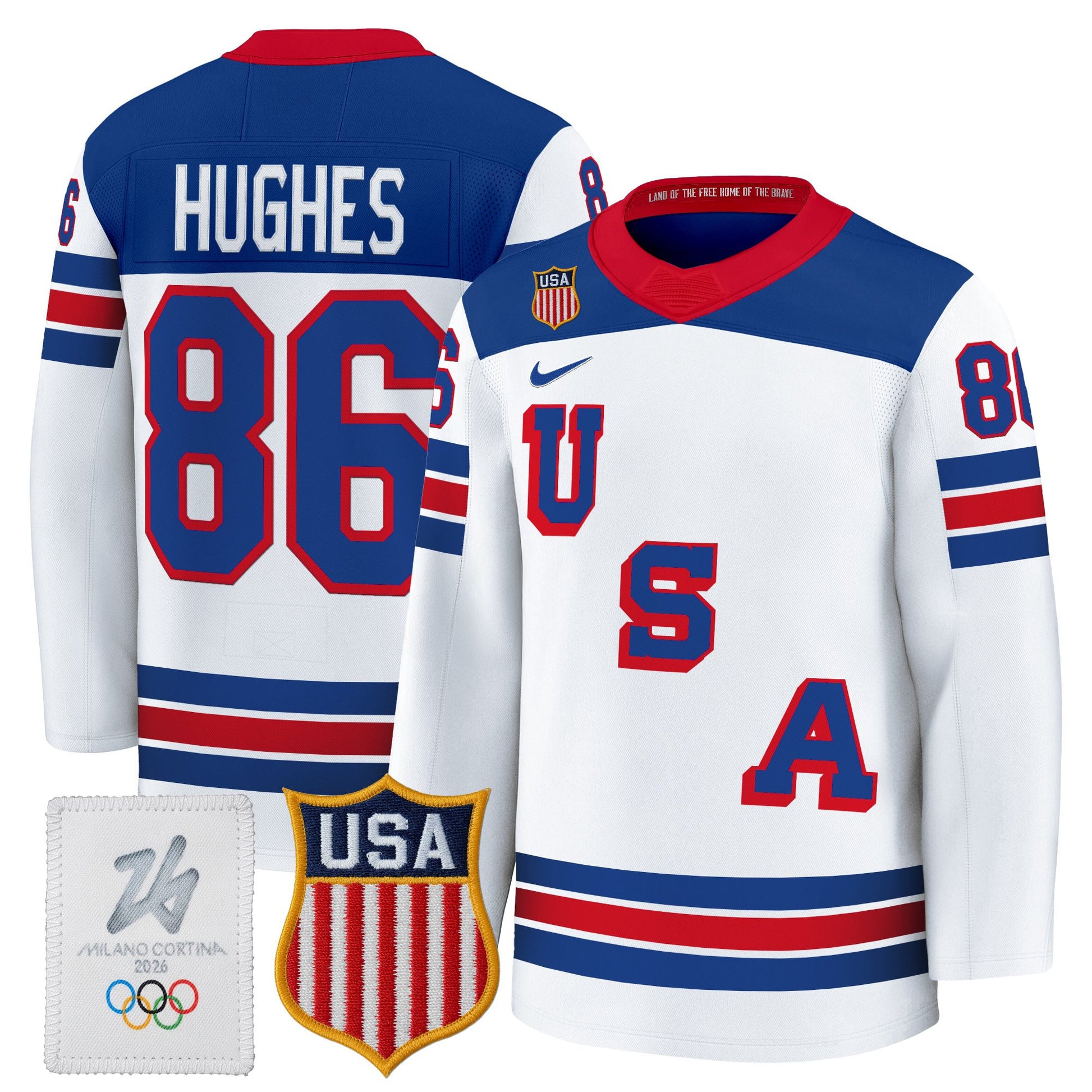 Men's 2026 USA Olympic Premium Hockey Jersey - All Stitched
