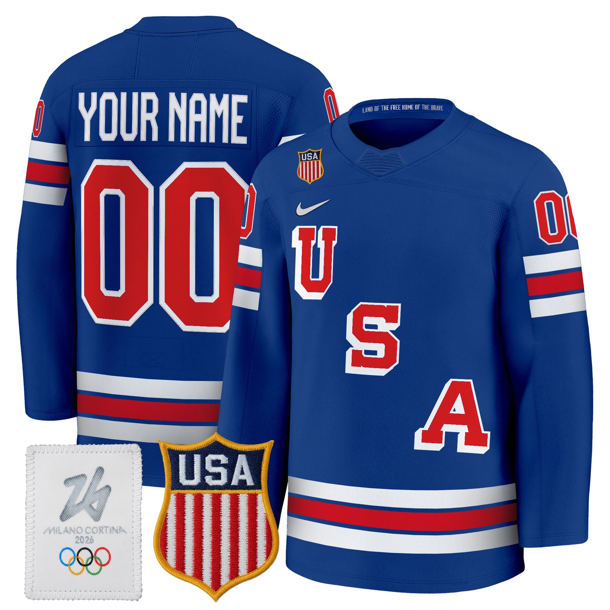 2026 USA Olympic Premium Custom Hockey Jersey - All Stitched