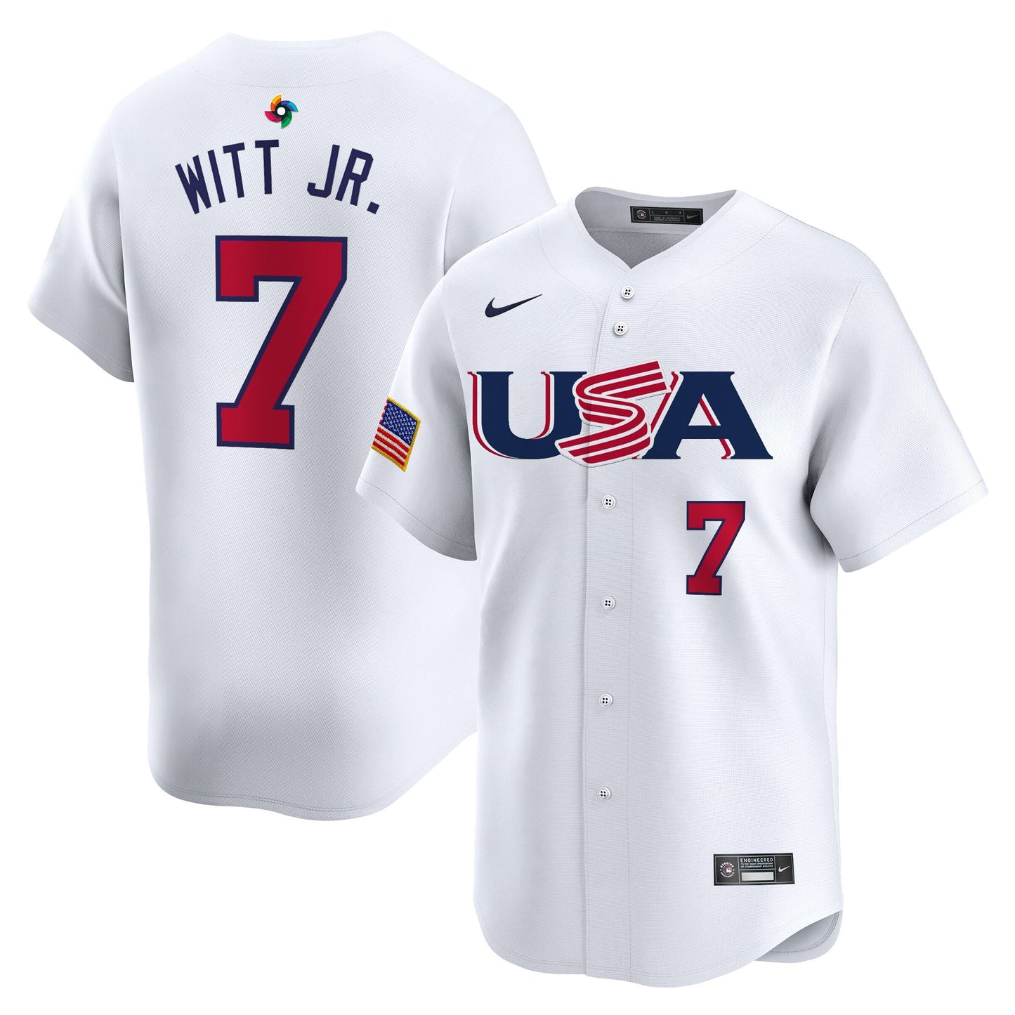 Men's Team USA World Baseball Classic Vapor Premier Jersey - 2026 Roster (Projected Number) - All Stitched