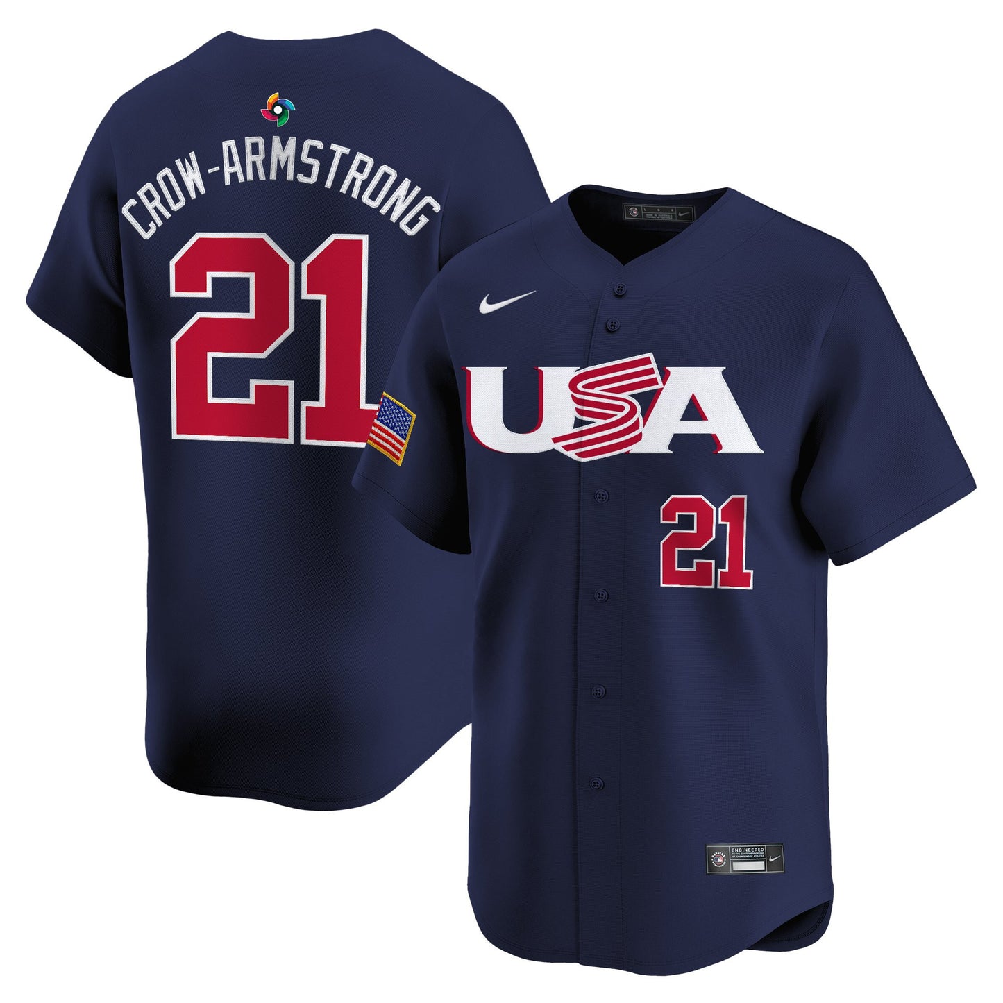 Men's Team USA World Baseball Classic Vapor Premier Jersey - 2026 Roster (Projected Number) - All Stitched