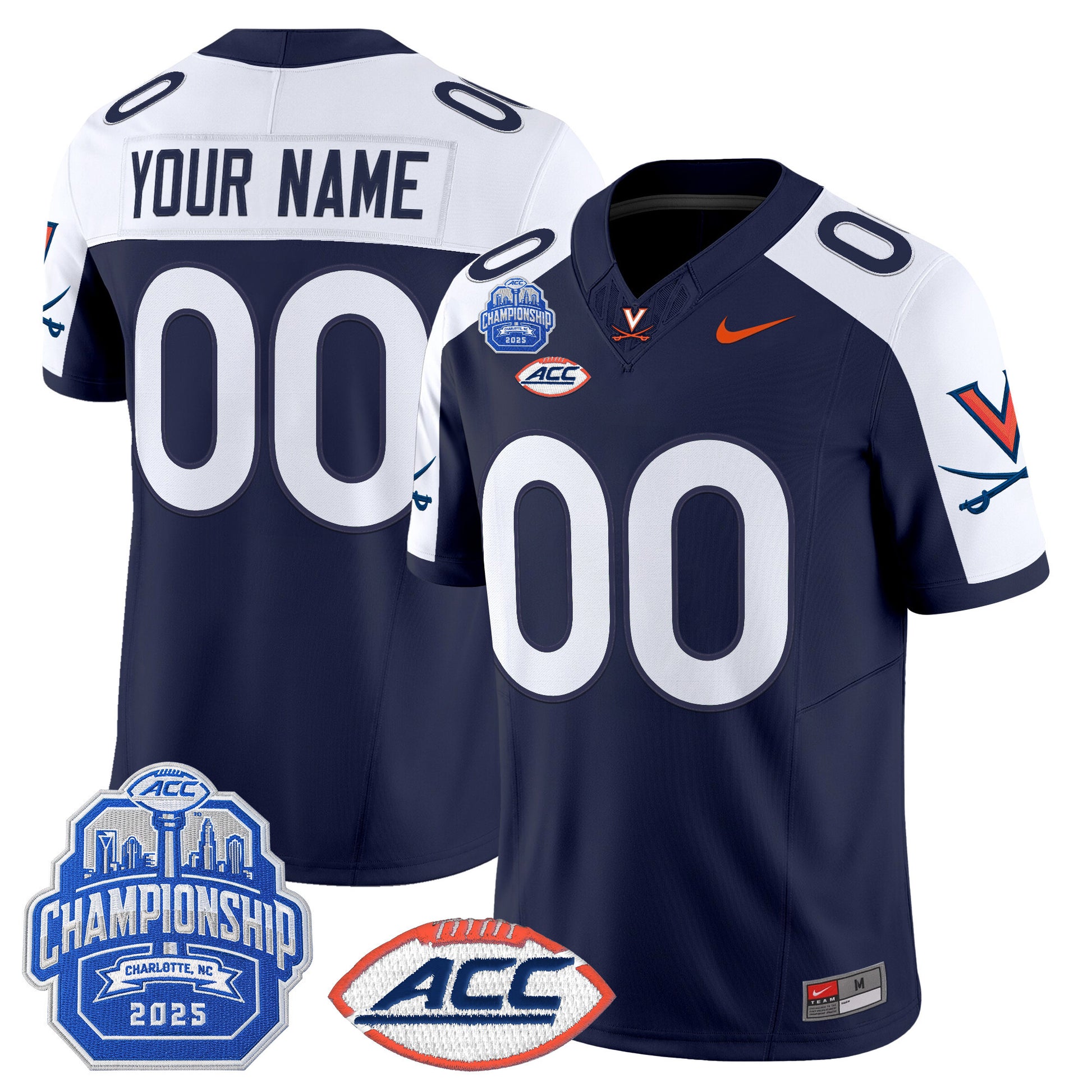 Virginia Cavaliers 2025 ACC Championship Vapor Limited Custom Jersey - All Stitched