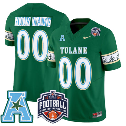 Tulane Green Wave 'City Edition' Vapor Limited Custom Jersey - 2025 AAC Championship Patch - All Stitched