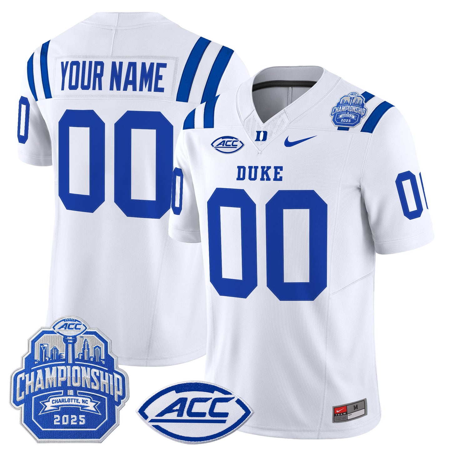 Duke Blue Devils 2025 ACC Championship Vapor Limited Custom Jersey - All Stitched