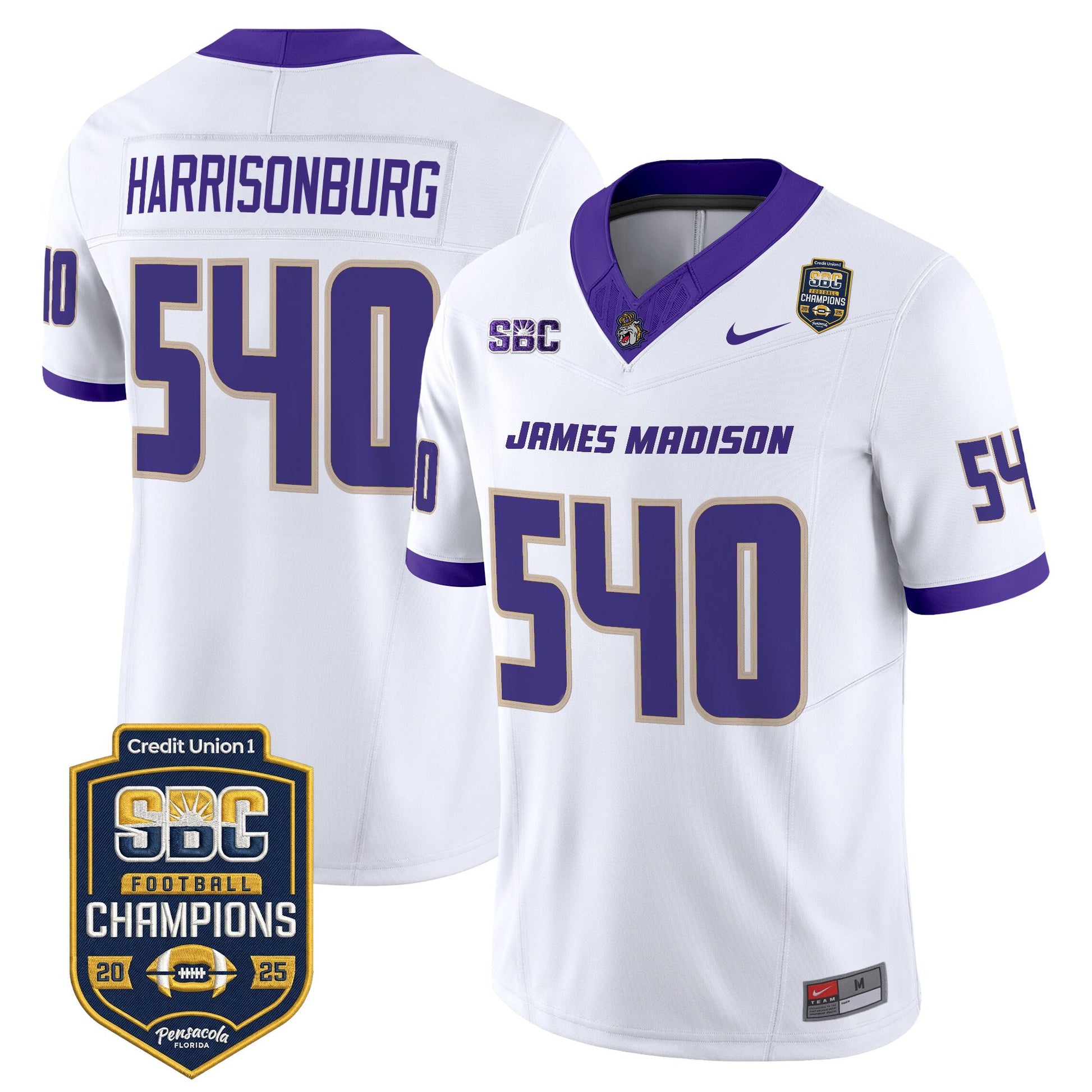 Men's James Madison Dukes 2025 SBC Champions Vapor Limited Jersey - All Stitched