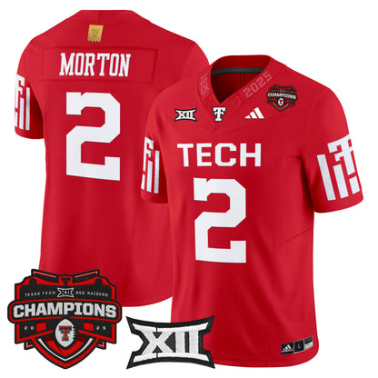 Men's Texas Tech Red Raiders 2025 Big 12 Champions Vapor Limited Jersey - All Stitched