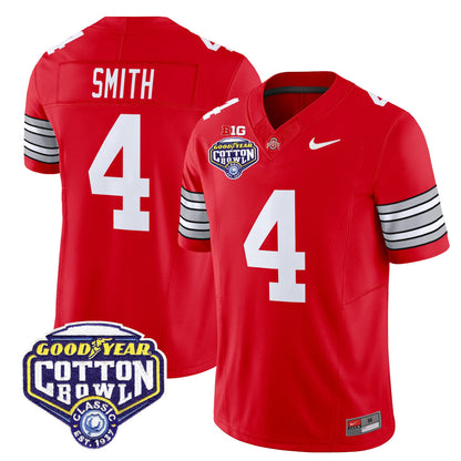 Men's Ohio State Buckeyes 'Heritage Stripe' Vapor Limited Jersey - 2025 Cotton Bowl Patch - All Stitched