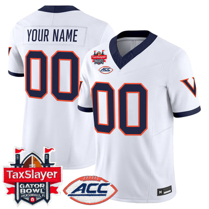 Virginia Cavaliers 1995 Throwbacks Vapor Limited Custom Jersey - Gator Bowl Patch - All Stitched