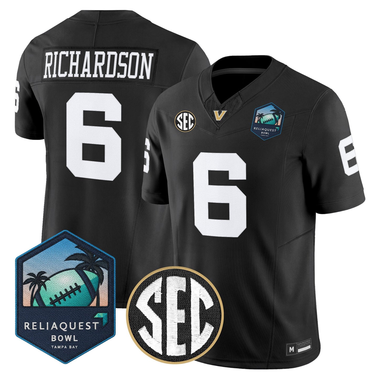 Men's Vanderbilt Commodores 2025 ReliaQuest Bowl Vapor Limited Jersey - All Stitched