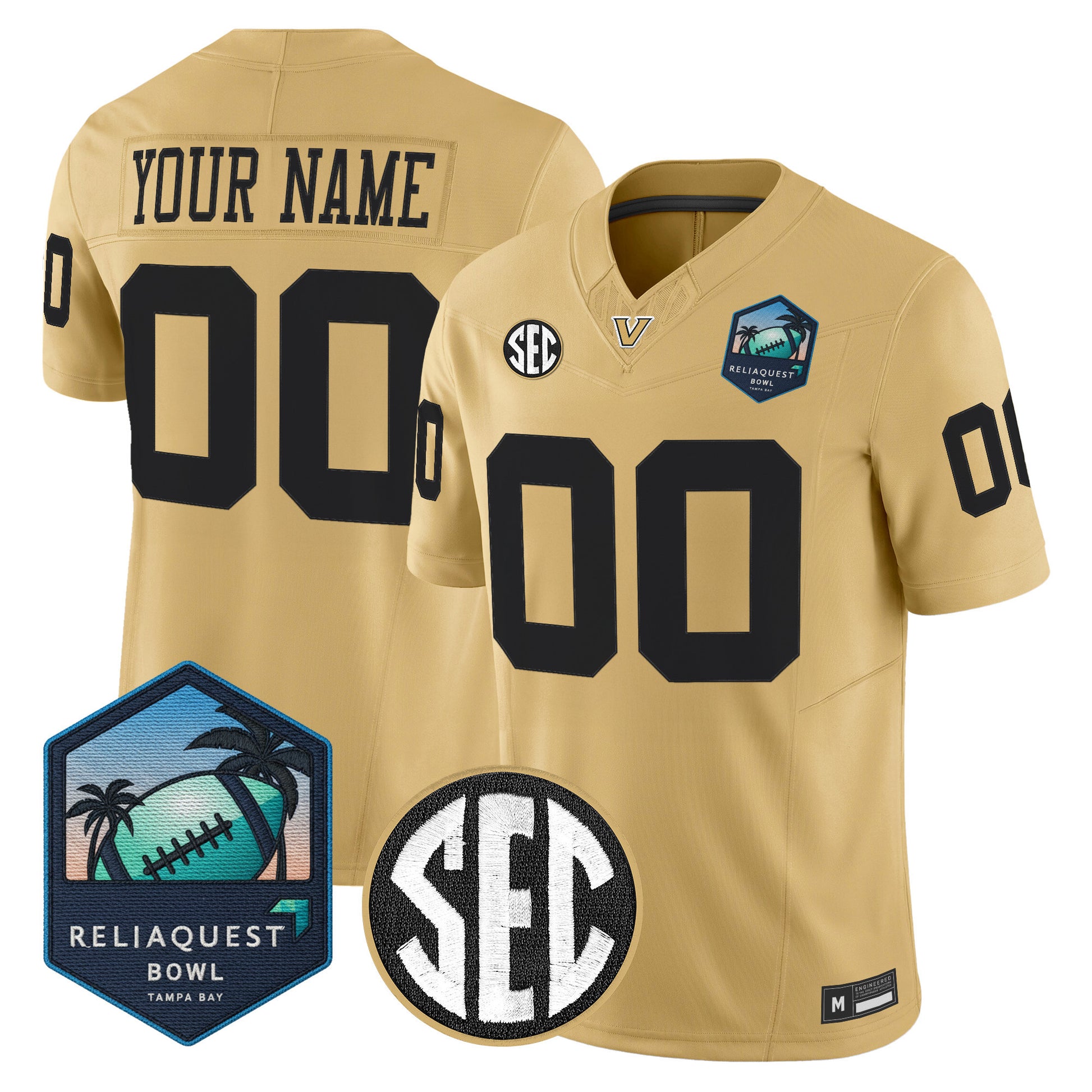 Vanderbilt Commodores 2025 ReliaQuest Bowl Vapor Limited Custom Jersey - All Stitched