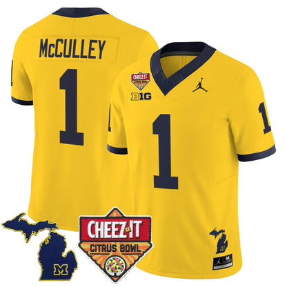 Men's Michigan Wolverines 2025 Cheez-It Citrus Bowl Vapor Limited Jersey - All Stitched