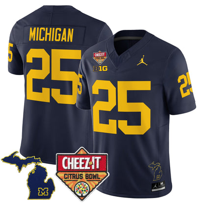 Men's Michigan Wolverines 2025 Cheez-It Citrus Bowl Vapor Limited Jersey - All Stitched