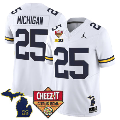 Men's Michigan Wolverines 2025 Cheez-It Citrus Bowl Vapor Limited Jersey - All Stitched