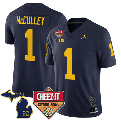 Men's Michigan Wolverines 2025 Cheez-It Citrus Bowl Vapor Limited Jersey - All Stitched